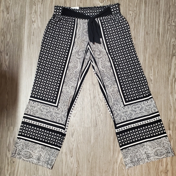 INC International Concepts Plus Size Tie-Waist Palazzo Pants - Picture 3 of 10